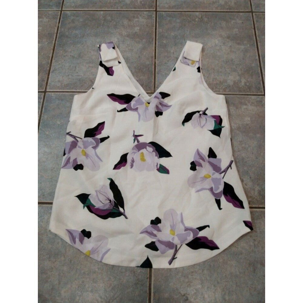 NWT Banana Republic Flower Print Sleeveless Shirt blouse Top XS Flowers